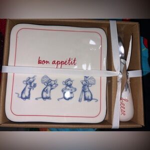 Rae Dunn Disney BON APPÉTIT Cheese Plate w/ Knife 🧀🐭
